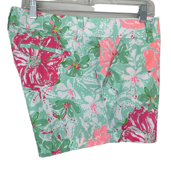 Lilly Pulitzer Callahan Shorts Size 12 Tidal Wave Pans Garden Print Tropical Fun - Picture 7 of 11